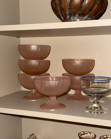 Pink glass coupes (6 pcs) - NEROLI