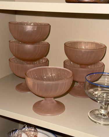 Pink glass coupes (6 pcs) - NEROLI