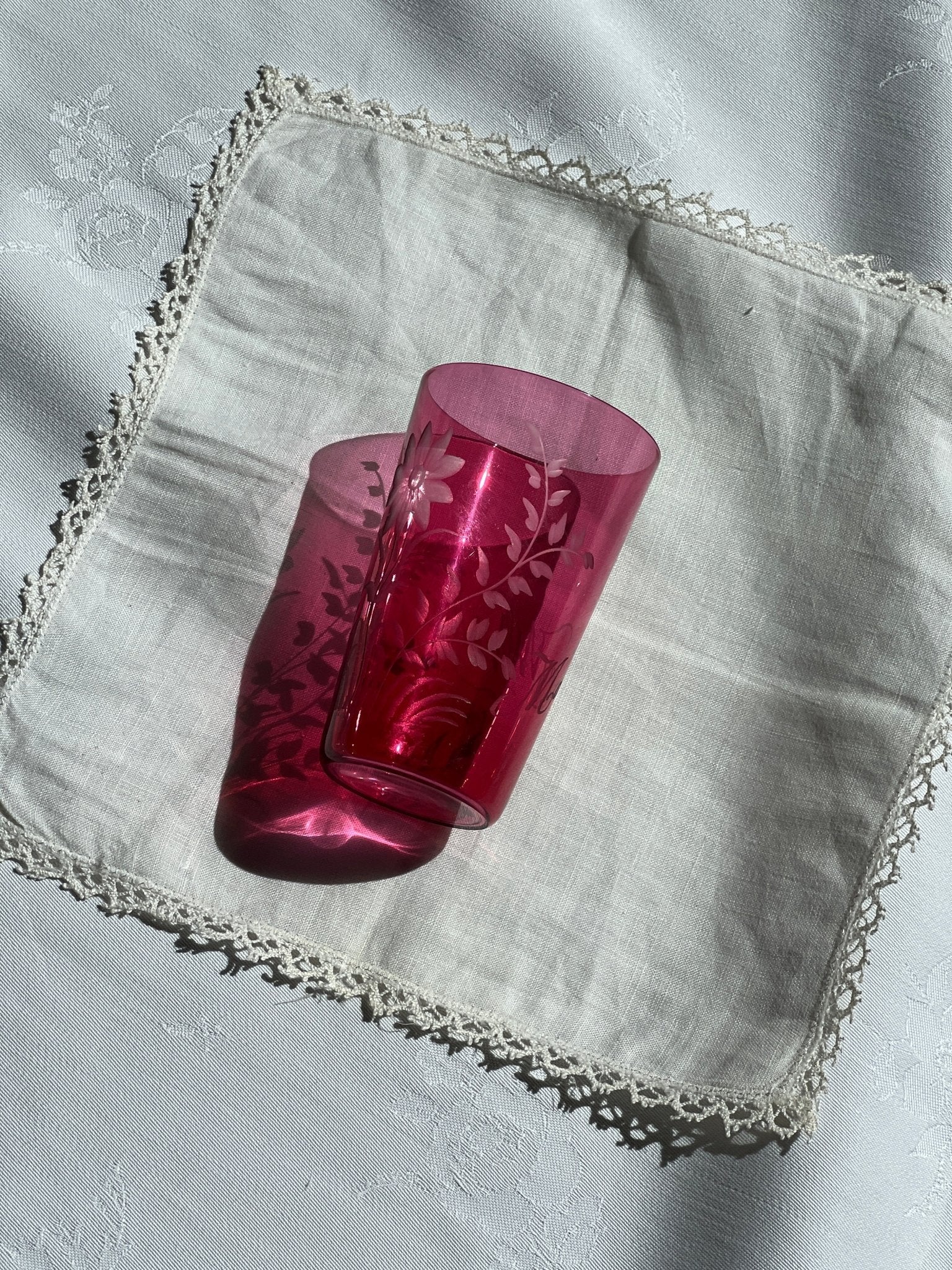 Pink glass vase - NEROLI