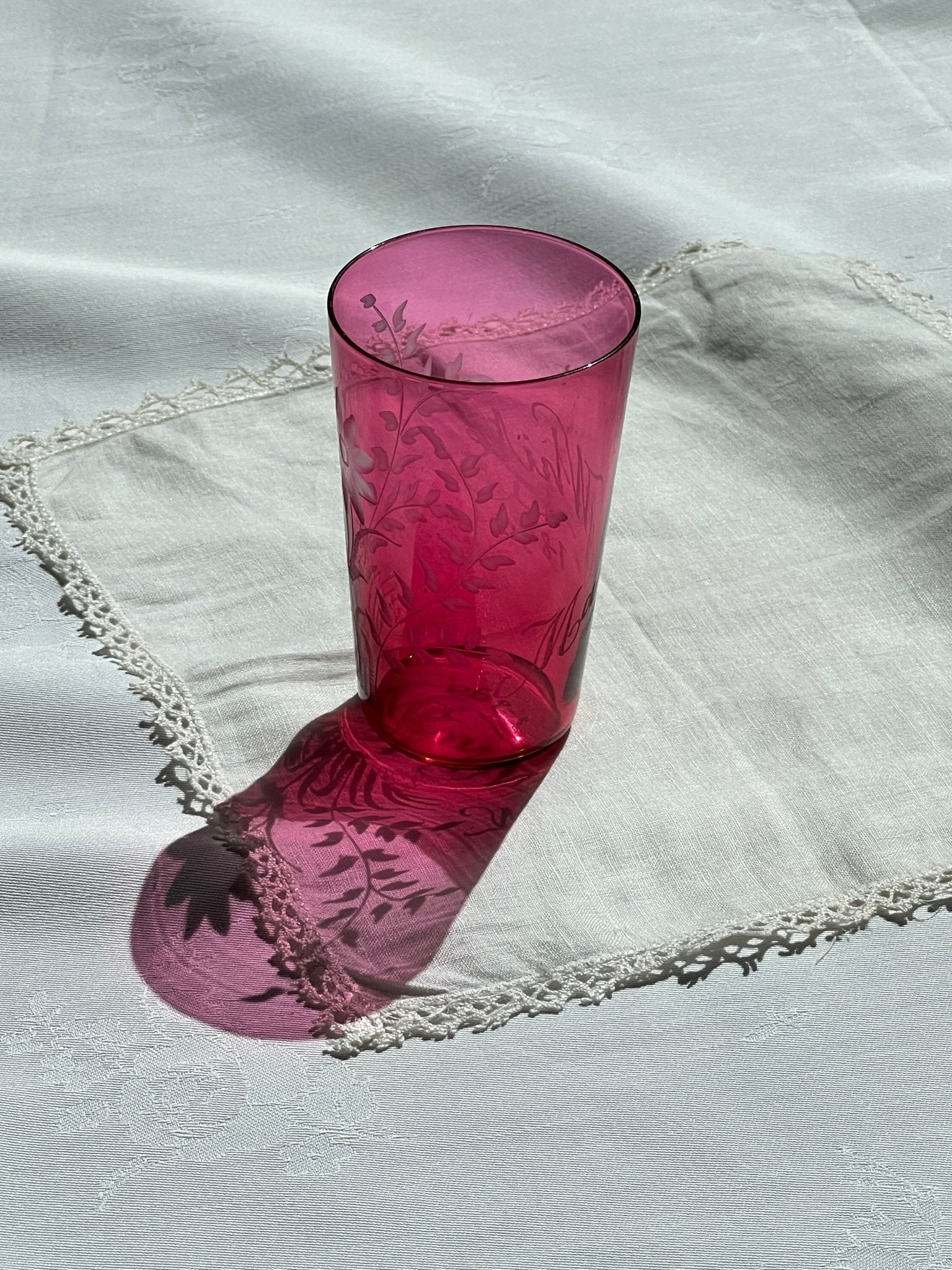 Pink glass vase - NEROLI