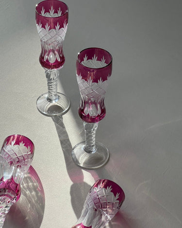 Pink liquer glasses (4 pcs) - NEROLI