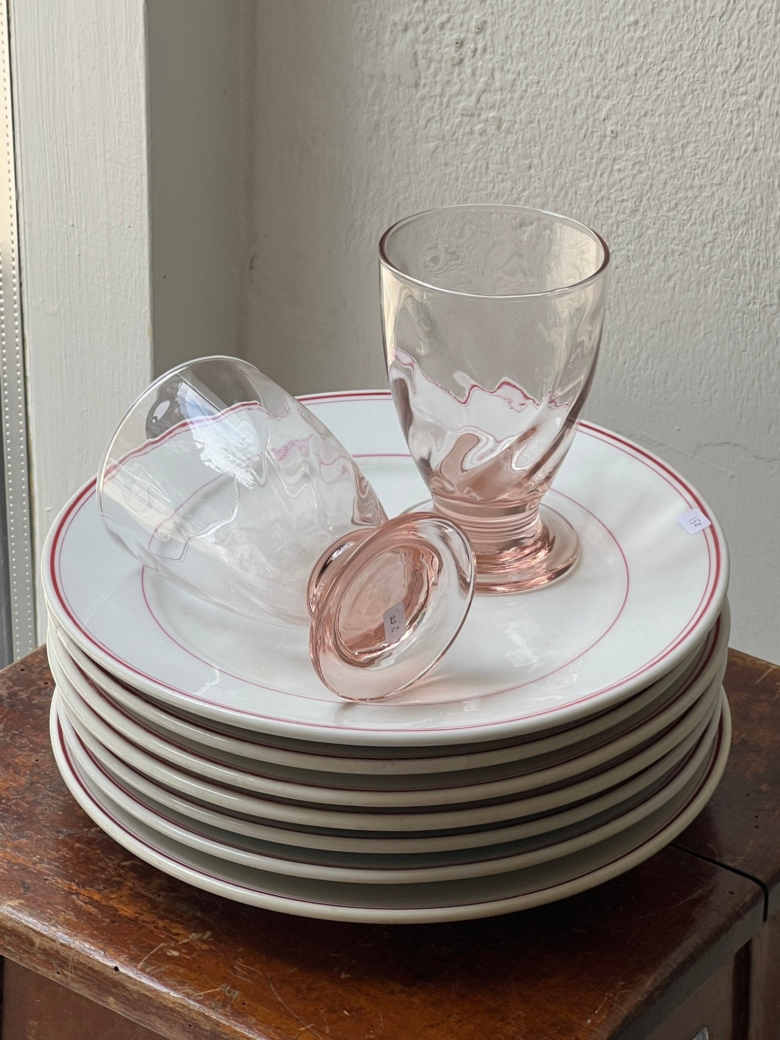 Pink swirl glasses (4 pcs) - NEROLI