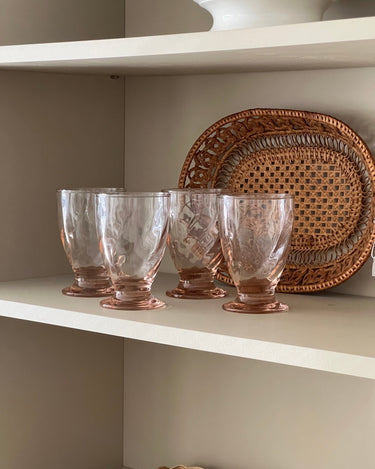 Pink swirl glasses (4 pcs) - NEROLI