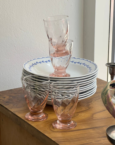 Pink swirl glasses (4 pcs) - NEROLI
