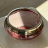 Plum glass bowl with silver rim - NEROLI