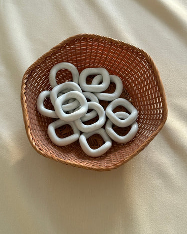 Porcelain napkin rings (8 pcs) - NEROLI