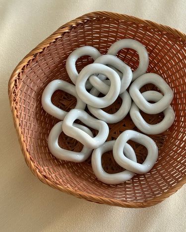 Porcelain napkin rings (8 pcs) - NEROLI
