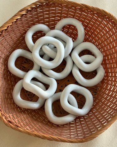 Porcelain napkin rings (8 pcs) - NEROLI
