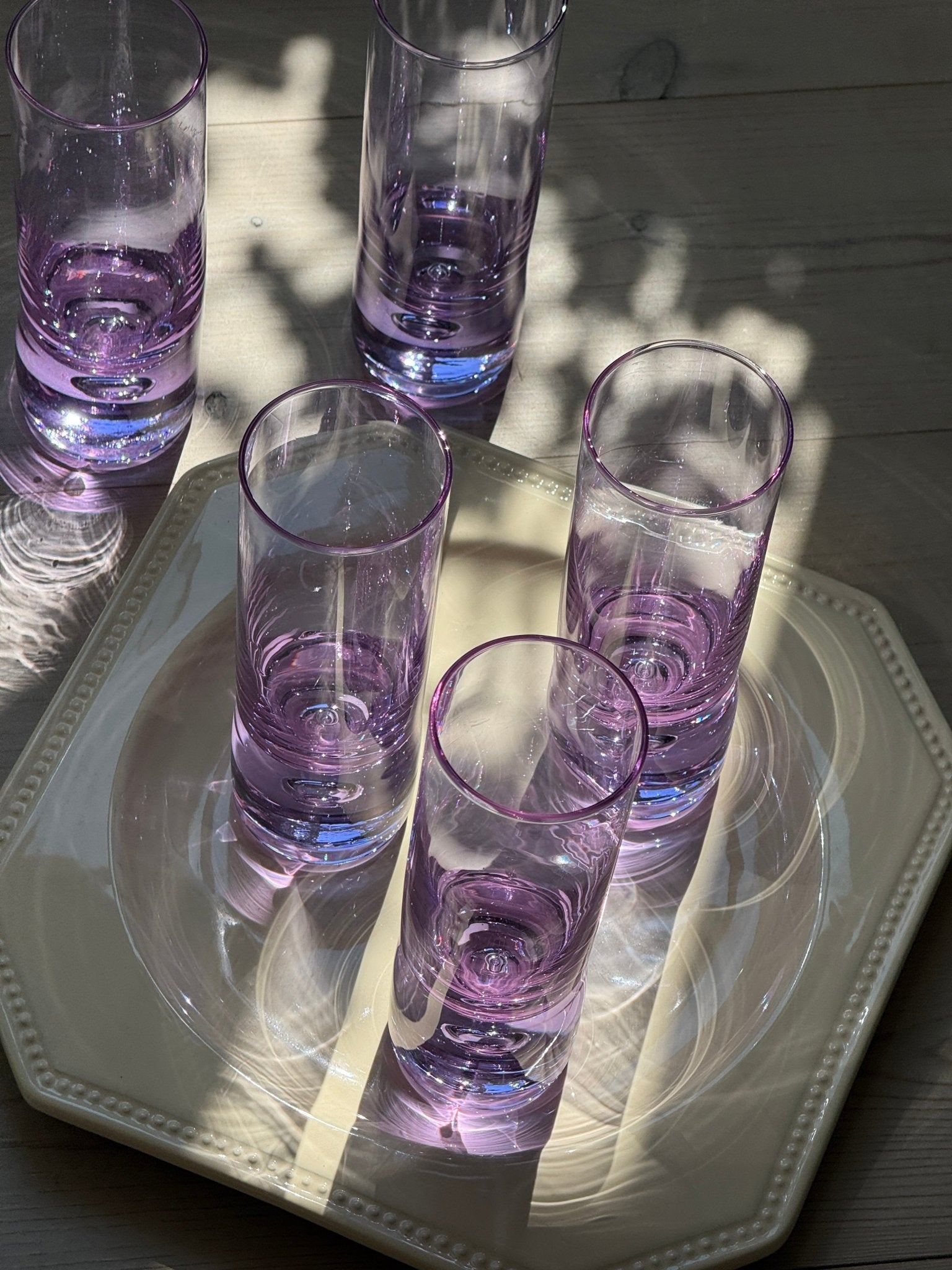 Purple glass tumblers (5 pcs) - NEROLI