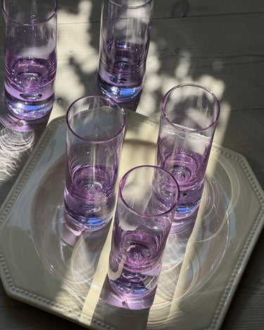 Purple glass tumblers (5 pcs) - NEROLI