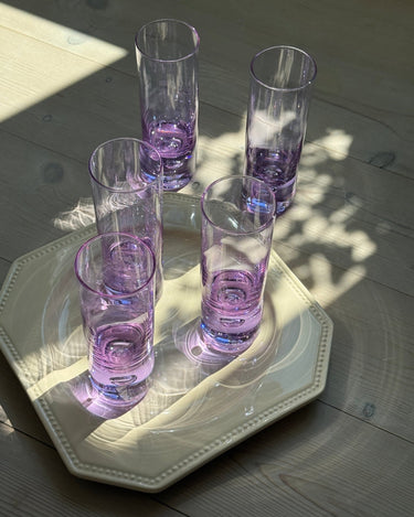 Purple glass tumblers (5 pcs) - NEROLI