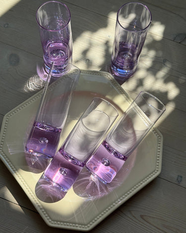 Purple glass tumblers (5 pcs) - NEROLI