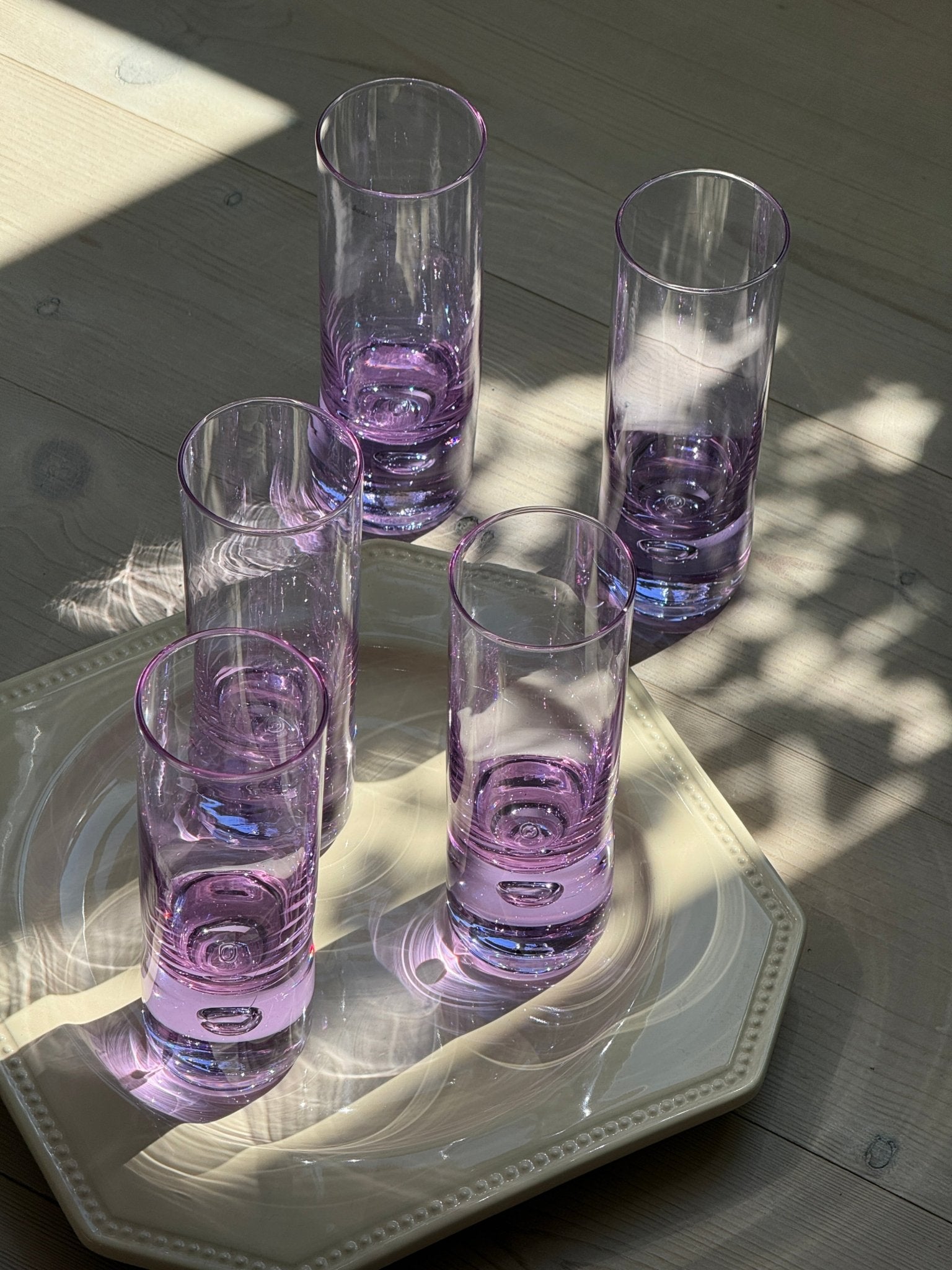 Purple glass tumblers (5 pcs) - NEROLI