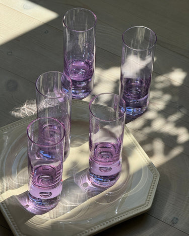 Purple glass tumblers (5 pcs) - NEROLI