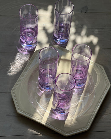 Purple glass tumblers (5 pcs) - NEROLI