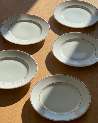 Red bistro side plates (5 pcs) - NEROLI