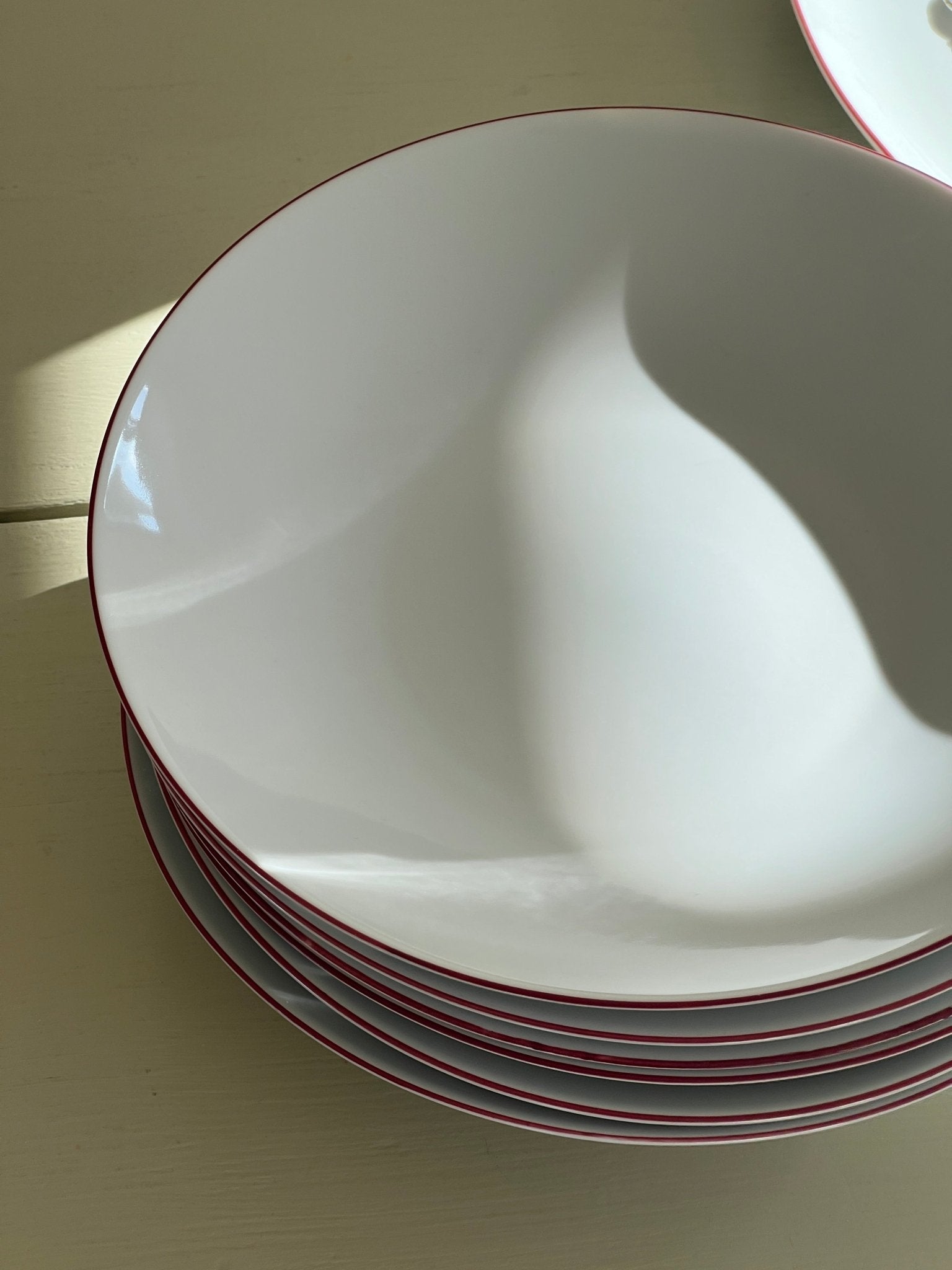 Red edge pasta plates (6 pcs) - NEROLI