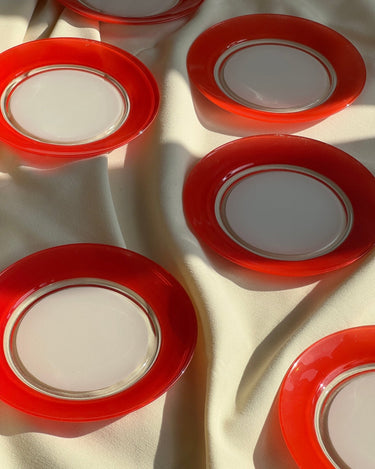 Red lunch plates (6 pcs) - NEROLI