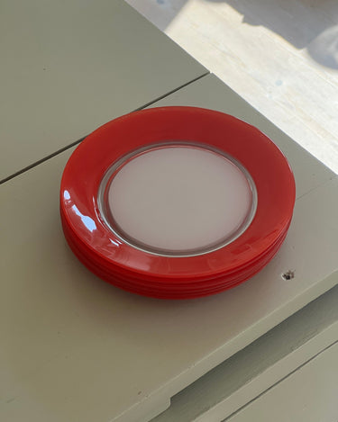 Red lunch plates (6 pcs) - NEROLI