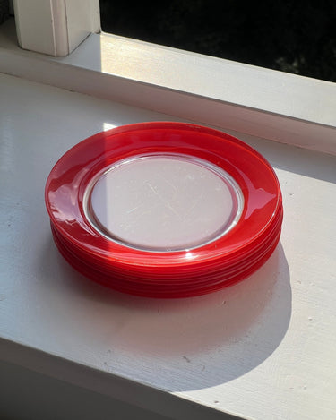 Red lunch plates (6 pcs) - NEROLI