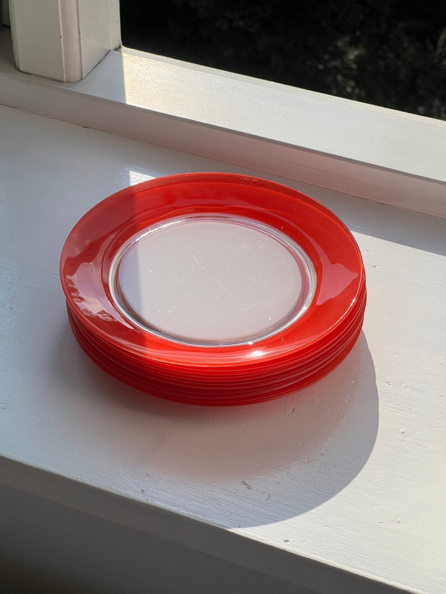 Red lunch plates (6 pcs) - NEROLI