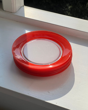 Red lunch plates (6 pcs) - NEROLI