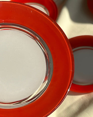 Red lunch plates (6 pcs) - NEROLI
