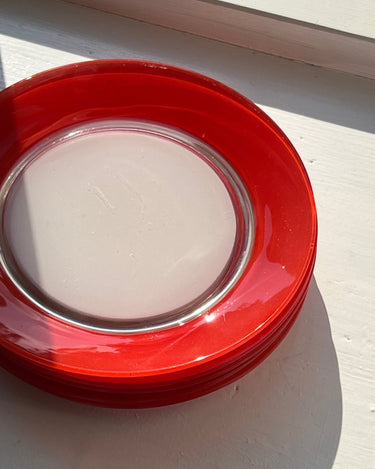 Red lunch plates (6 pcs) - NEROLI