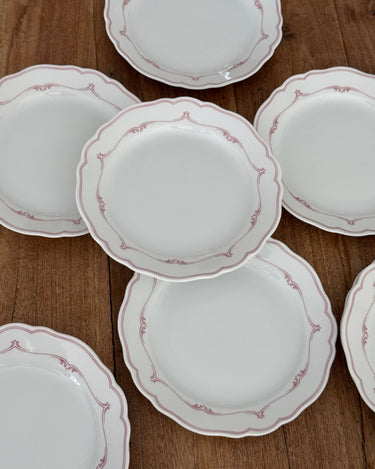 Red rim lunch plates (8 pcs) - NEROLI