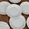 Red rim lunch plates (8 pcs) - NEROLI