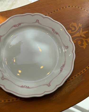 Red rim lunch plates (8 pcs) - NEROLI