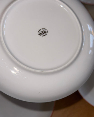 Red rim lunch plates (8 pcs) - NEROLI