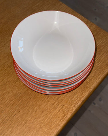 Red rim pasta plates (9 pcs) - NEROLI