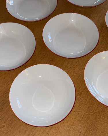 Red rim pasta plates (9 pcs) - NEROLI
