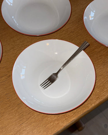 Red rim pasta plates (9 pcs) - NEROLI