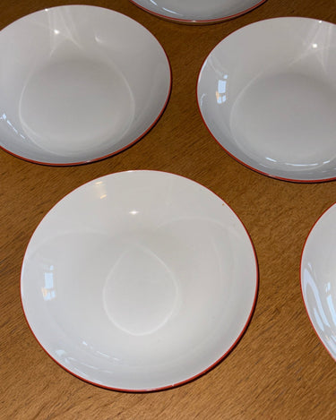 Red rim pasta plates (9 pcs) - NEROLI