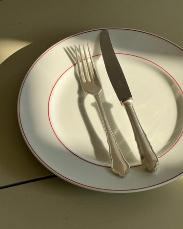 Red stripe dinner plates (7 pcs) - NEROLI