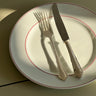 Red stripe dinner plates (7 pcs) - NEROLI