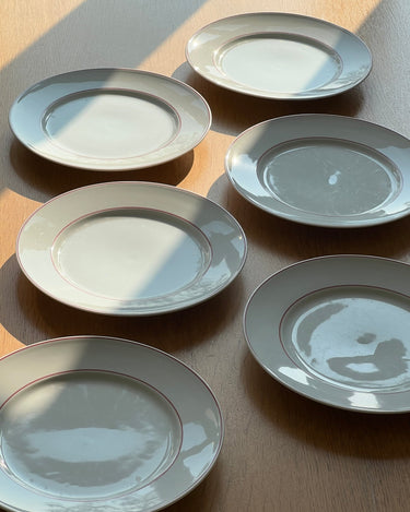 Red stripe dinner plates (7 pcs) - NEROLI