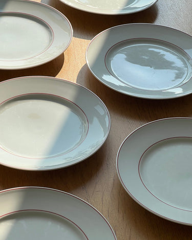 Red stripe dinner plates (7 pcs) - NEROLI