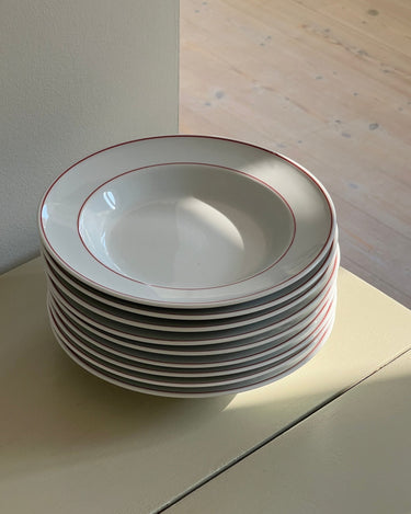 Red stripe pasta plates (9 pcs) - NEROLI
