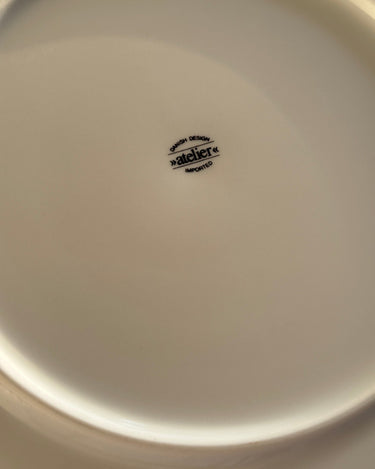 Red striped dinner plates (11 pcs) - NEROLI