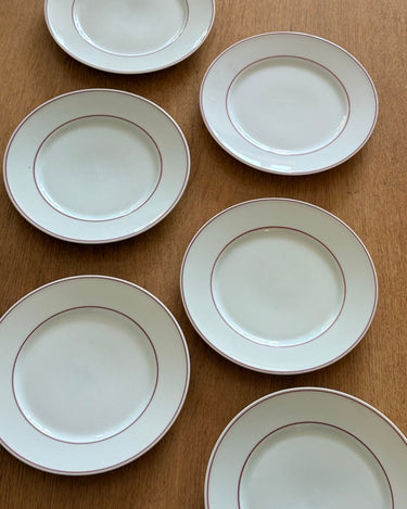 Red striped lunch plates (7 pcs) - NEROLI