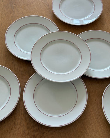 Red striped lunch plates (7 pcs) - NEROLI