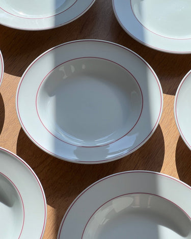 Red striped pasta plates (13 pcs) - NEROLI