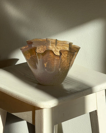 Ruffled glass bowl - NEROLI