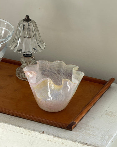 Ruffled glass bowl - NEROLI