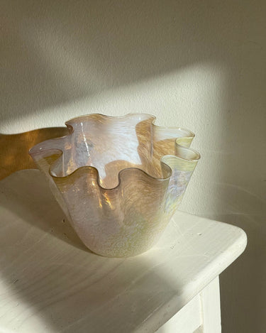 Ruffled glass bowl - NEROLI