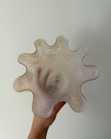 Ruffled glass bowl - NEROLI