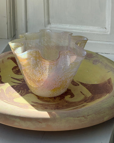 Ruffled glass bowl - NEROLI
